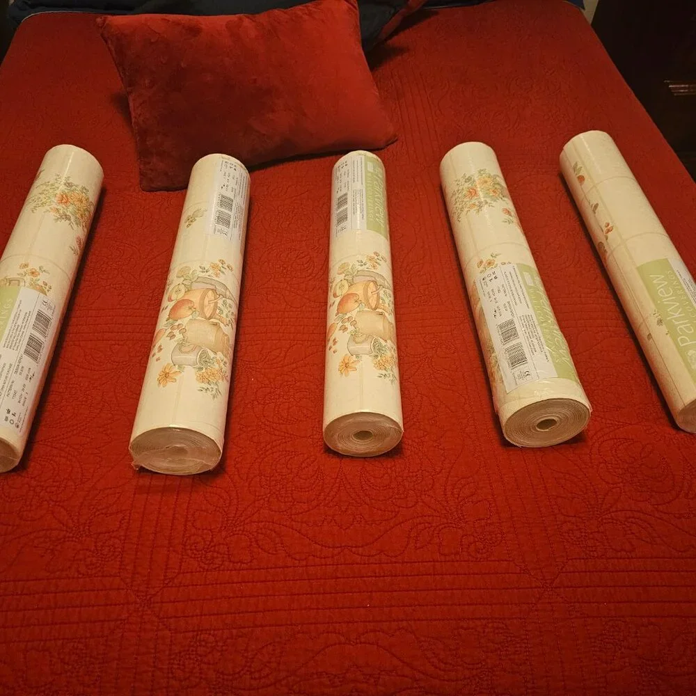 Five Parkview Designs Wallcoverings 56 square feet Each Green and Beige